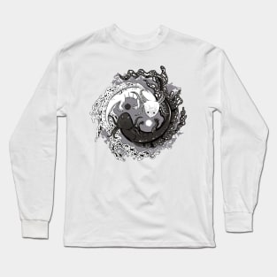 yin yang creature  axolotl Japanese symbol healing Long Sleeve T-Shirt